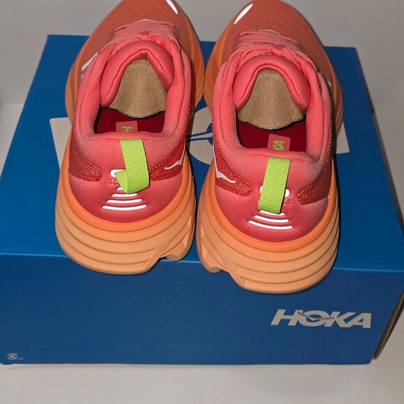 HOKA ONE ONE WOMEN'S BONDI 8 CORAL/PAPAYA SIZE 7B NEW IN THE BOX - Picture 4 of 4